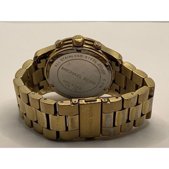 Michael Kors MK5055 Unisex Gold Stainless Steel Analog Dial Quartz Watch NA13 - Picture 9 of 11